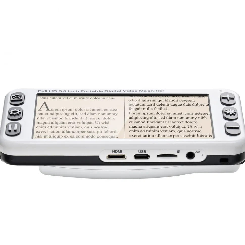 VEVOR Portable Digital Magnifier, 5-inch HD Electronic Video Magnifier for Low Version, 2X - 48X Electronic Reading Aid with 13MP Near & Far Dual Lens, 26 Color Mode, AV/HDMI Output & Foldable Handle