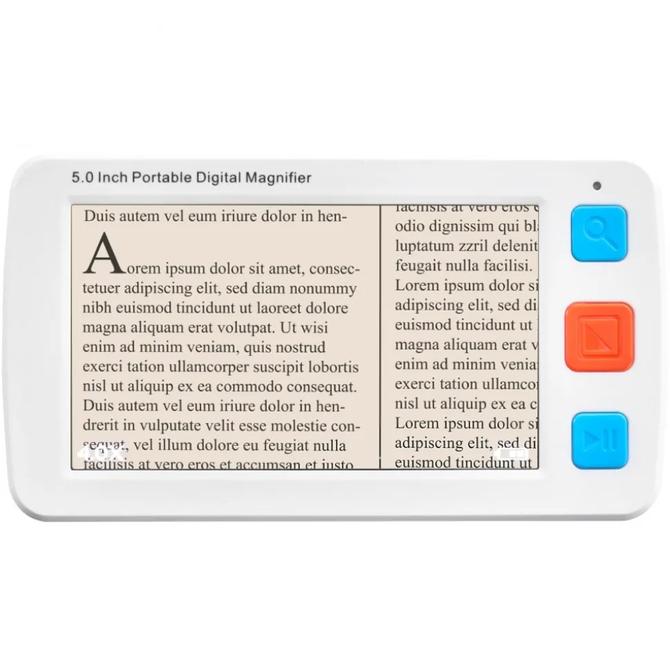 VEVOR Portable Digital Magnifier, 5-inch HD Electronic Video Magnifier for Low Version, 4X - 32X Zoom Electronic Reading Aid with 17 Color Mode, AV Output, Foldable Handle & 5-Level Screen Brightness
