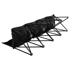 VEVOR Portable Folding Bench, 6 Seat Soccer Bench with Multiple Storage Pockets & Carrying Bag, Lightweight Sideline Seating with Back Rest for Football, Baseball, Camping, Outdoor Events, Black