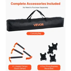 VEVOR Portable Folding Workstand, 4.15 x 2.18 ft Collapsible Workbench, 2500 lbs Weight Capacity, No Assembly Foldable Work Stand with Storage Bag, Table Top NOT Included, for Garage Workshop Outdoor