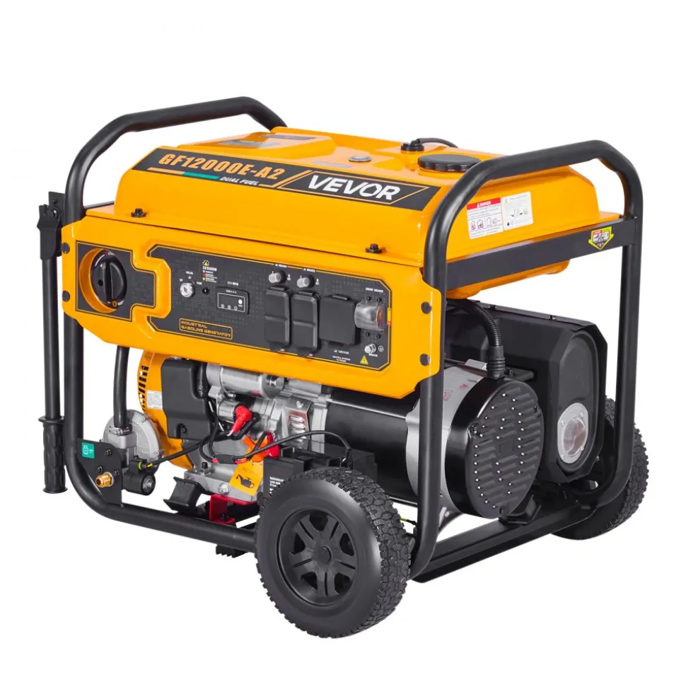VEVOR Portable Generator, Gasoline 13500W Peak Watt & LPG 12000W Peak Watt Dual Fuel Generator, Home Backup Generators with Electric Start, Gasoline & LPG Powered, CO Sensor, 20A & 50A Outlets