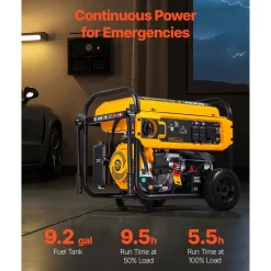 VEVOR Portable Generator, Gasoline 13500W Peak Watt & LPG 12000W Peak Watt Dual Fuel Generator, Home Backup Generators with Electric Start, Gasoline & LPG Powered, CO Sensor, 20A & 50A Outlets