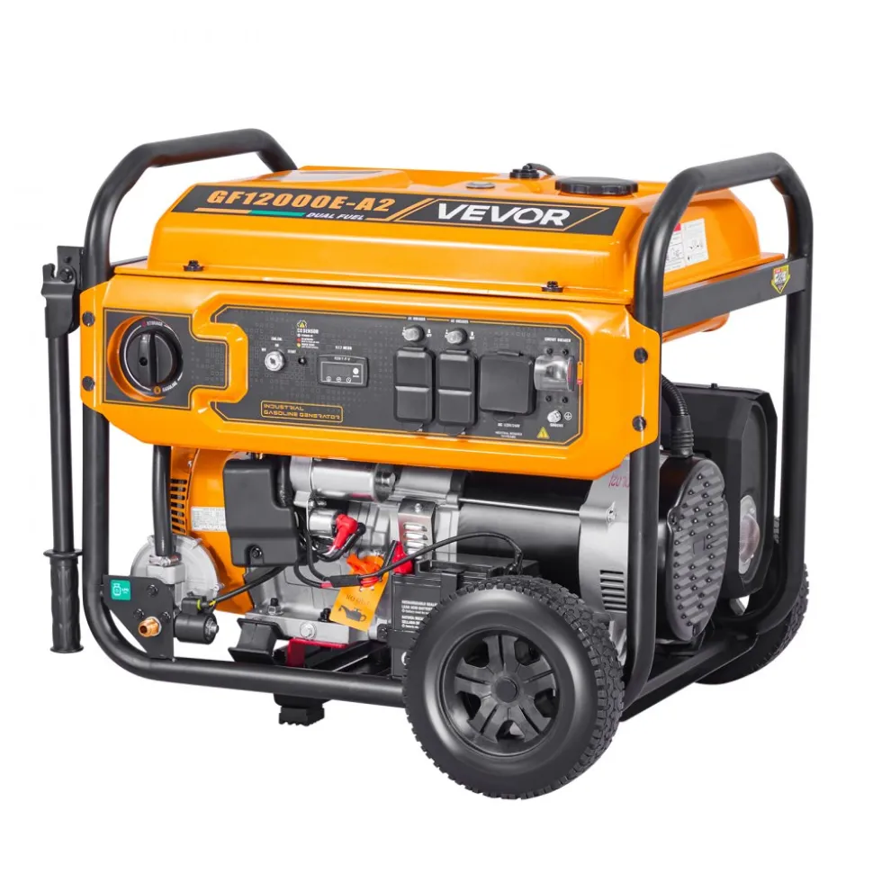 VEVOR Portable Generator, Gasoline 13500W Peak Watt & LPG 12000W Peak Watt Dual Fuel Generator, Home Backup Generators with Electric Start, Gasoline & LPG Powered, CO Sensor, 20A & 50A Outlets
