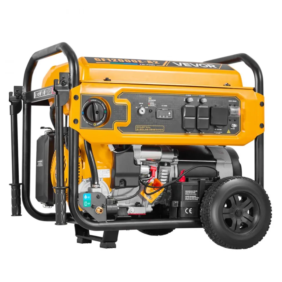 VEVOR Portable Generator, Gasoline 13500W Peak Watt, LPG 12000W Peak Watt & Natural Gas 11000W Peak Watt Tri-Fuel Generator, Home Backup Generators with Electric Start, Gas, LPG & Natural Gas Powered