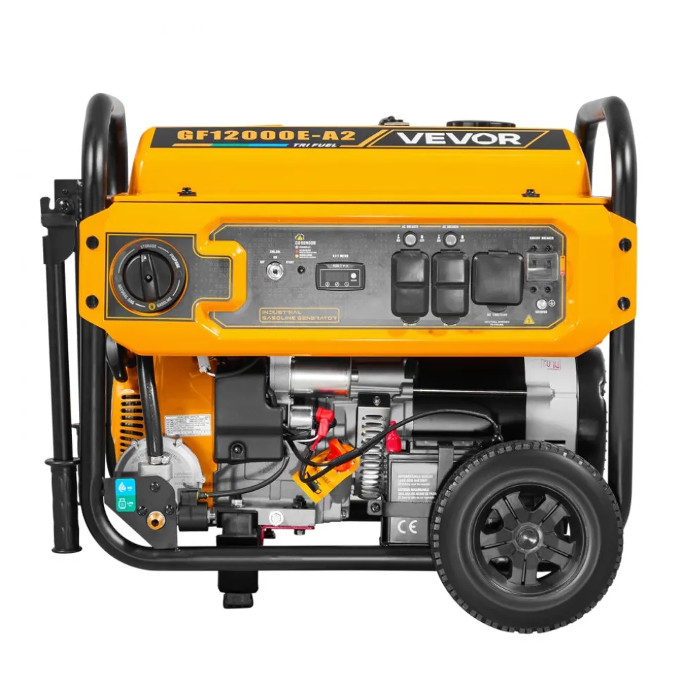 VEVOR Portable Generator, Gasoline 13500W Peak Watt, LPG 12000W Peak Watt & Natural Gas 11000W Peak Watt Tri-Fuel Generator, Home Backup Generators with Electric Start, Gas, LPG & Natural Gas Powered