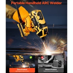 VEVOR Portable Handheld Welding Machine, 20-140A Portable ARC Welder with 5-Level Current Adjustment & IGBT Inverter, 110V Handheld Stick Welder with Hot Start Function Fit for 1/16