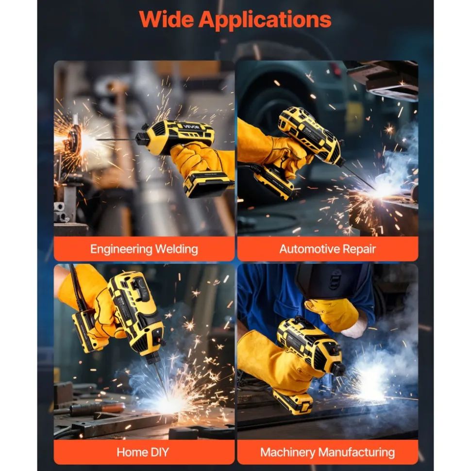 VEVOR Portable Handheld Welding Machine, 20-120A Portable ARC Welder with 5-Level Current Adjustment & IGBT Inverter, 110V Handheld Stick Welder with Hot Start Function Fit for 1/16"-1/8" Welding Rods