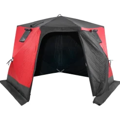 VEVOR Portable Ice Shelter, 4-6 Person Insulated Pop-Up Ice Fishing Tent, 50 Square Feet Fishable Area, Thermal Ice Shanty for Winter Fishing, Ice Cube with Anchors, Ropes, Carrying Bag, 130