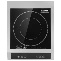 VEVOR Portable Induction Cooktop, 1800W Commercial Induction Burner with 9 Temperature Settings, Stainless Steel Countertop Induction Hot Plate with 3H Timer, Child Lock, for Restaurant Cooking
