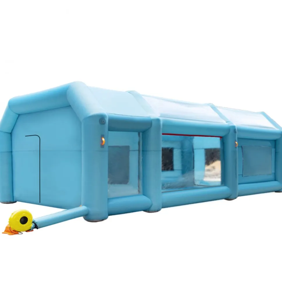 VEVOR Portable Inflatable Paint Booth, 28x15x10ft Inflatable Spray Booth, Car Paint Tent with Air Filter System & 2 Blowers, Upgraded Blow Up Spray Booth Tent, Auto Paint Workstation, Car Parking Gara