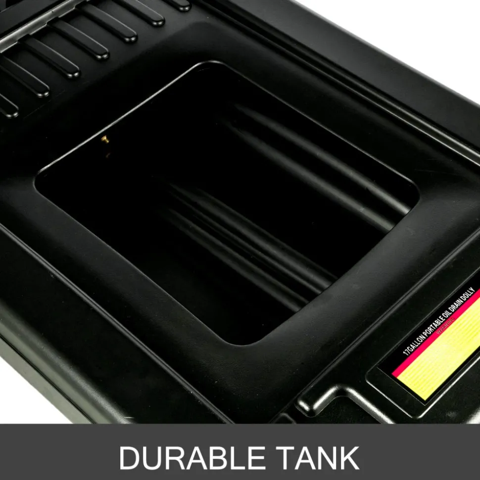 VEVOR Portable Oil Drain Pan with Pump 64L Oil Drain Pan 17 Gallon Low Profile Oil Drain Pan with 8' Hose for SUV Car and Trucks