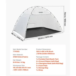VEVOR Portable Paint Booth Tent, 28.3 x 28.5 x 29.5 inch Pop-Up Portable Spray Paint Tent with Mesh Door, Spray Painting Tents for Cabinets, Chairs, Models, Tables, Pop-Up Design, Efficient Airflow