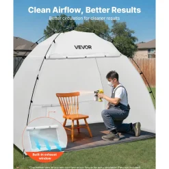 VEVOR Portable Paint Booth Tent, 91.7 x 67.7 x 74.8 inch Painting Tent Station, Spray Shelter with Built-in Floor & Mesh Screen, Large Space, Oxford Spray Painting Tents for Cupboard, Chairs, Tables