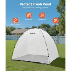 VEVOR Portable Paint Booth Tent, 91.7 x 67.7 x 74.8 inch Painting Tent Station, Spray Shelter with Built-in Floor & Mesh Screen, Large Space, Oxford Spray Painting Tents for Cupboard, Chairs, Tables