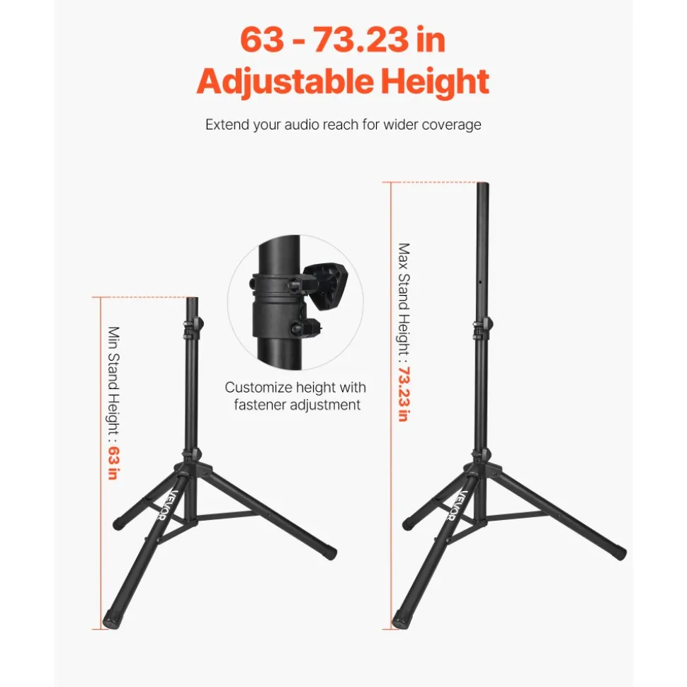 VEVOR Portable PA System, 2000W (PMPO) Powered, Sound System Set with 3 Channel Mixer, Dual Speakers, Wireless Bluetooth, Microphone, Compact Stands, USB & SD Inputs, Remote Control, for DJs Events