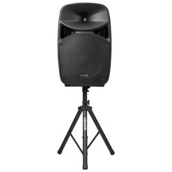 VEVOR Portable PA System, 2000W (PMPO) Powered, Sound System Set with 3 Channel Mixer, Dual Speakers, Wireless Bluetooth, Microphone, Compact Stands, USB & SD Inputs, Remote Control, for DJs Events