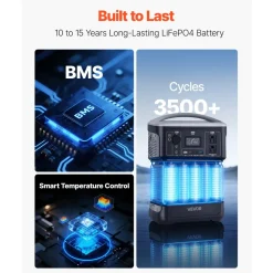 VEVOR Portable Power Station, 600W Solar Generator Power Station, 493Wh LiFePO4 Battery Backup with 8 Output Ports for Home Emergency, Outdoor Camping, RV Travel (Solar Panel NOT Included)