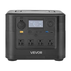 VEVOR Portable Power Station with 200W Solar Panel, 1800W Solar Generator Power Station, 1008Wh LiFePO4 Battery Backup with 9 Output Ports for for Home Emergency, Outdoor Camping, RV Travel
