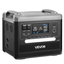 VEVOR Portable Power Station, 2400W Portable Solar Generator with 200W Foldable Solar Panel, 2160Wh Expandable LiFePO4 Battery Backup with 10 Output Ports & Adjustable Input Power for Home Camping RV