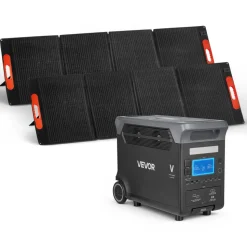 VEVOR Portable Power Station with 200W Solar Panel, 1200W Solar Generator Power Station, 806Wh LiFePO4 Battery Backup with 9 Output Ports for Home Emergency, Outdoor Camping, RV Travel