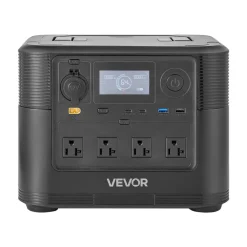 VEVOR Portable Power Station, 1200W Solar Generator Power Station, 806Wh LiFePO4 Battery Backup with 10 Output Ports for Home Emergency, Outdoor Camping, RV Travel (Solar Panel NOT Included)