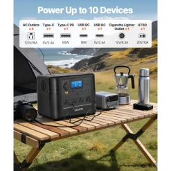 VEVOR Portable Power Station, 3600W 3840Wh Power Station Solar Generator with 10 Output Ports & Adjustable Input Power, Expandable LiFePO4 Battery Backup for Home Camping RV (Solar Panel NOT Included)