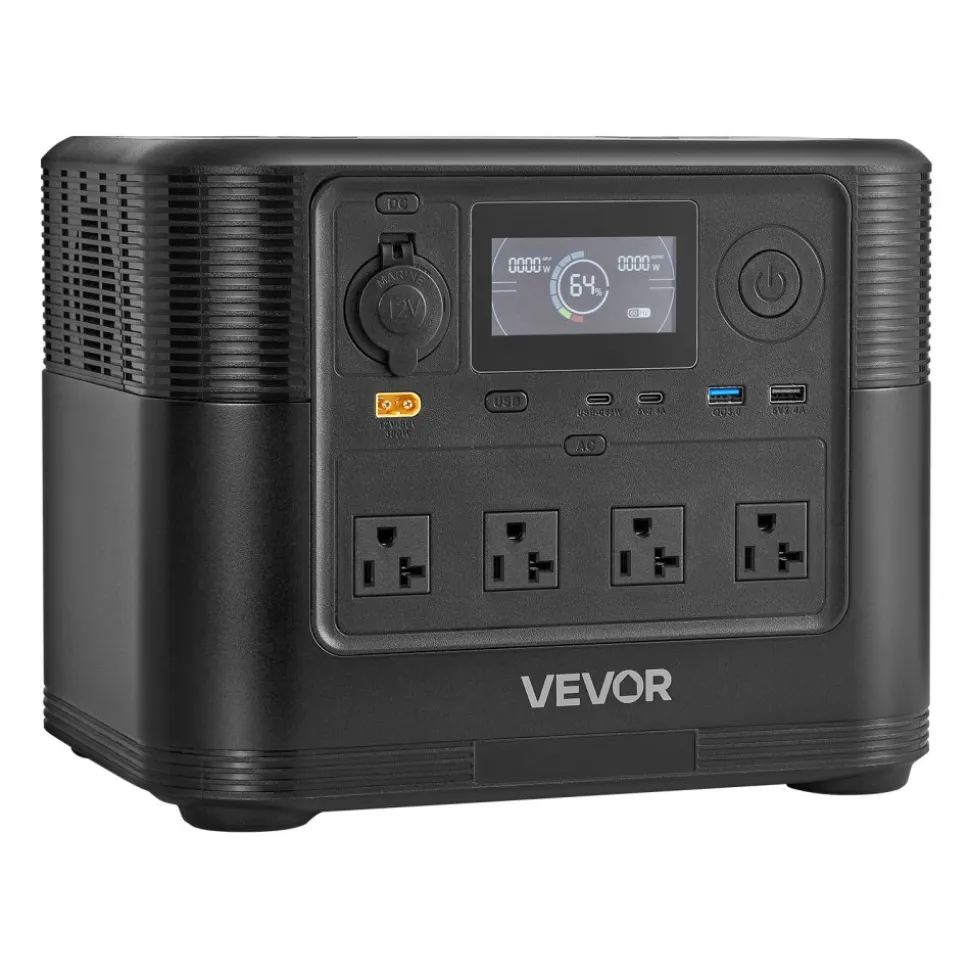 VEVOR Portable Power Station, 3600W 3840Wh Power Station Solar Generator with 10 Output Ports & Adjustable Input Power, Expandable LiFePO4 Battery Backup for Home Camping RV (Solar Panel NOT Included)