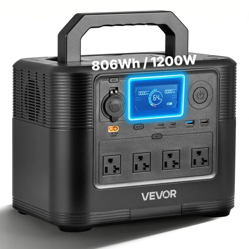 VEVOR Portable Power Station, 3600W 3840Wh Power Station Solar Generator with 10 Output Ports & Adjustable Input Power, Expandable LiFePO4 Battery Backup for Home Camping RV (Solar Panel NOT Included)