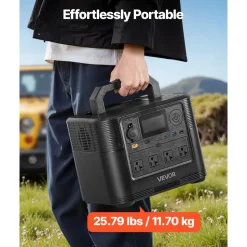 VEVOR Portable Power Station, 3600W 3840Wh Power Station Solar Generator with 10 Output Ports & Adjustable Input Power, Expandable LiFePO4 Battery Backup for Home Camping RV (Solar Panel NOT Included)