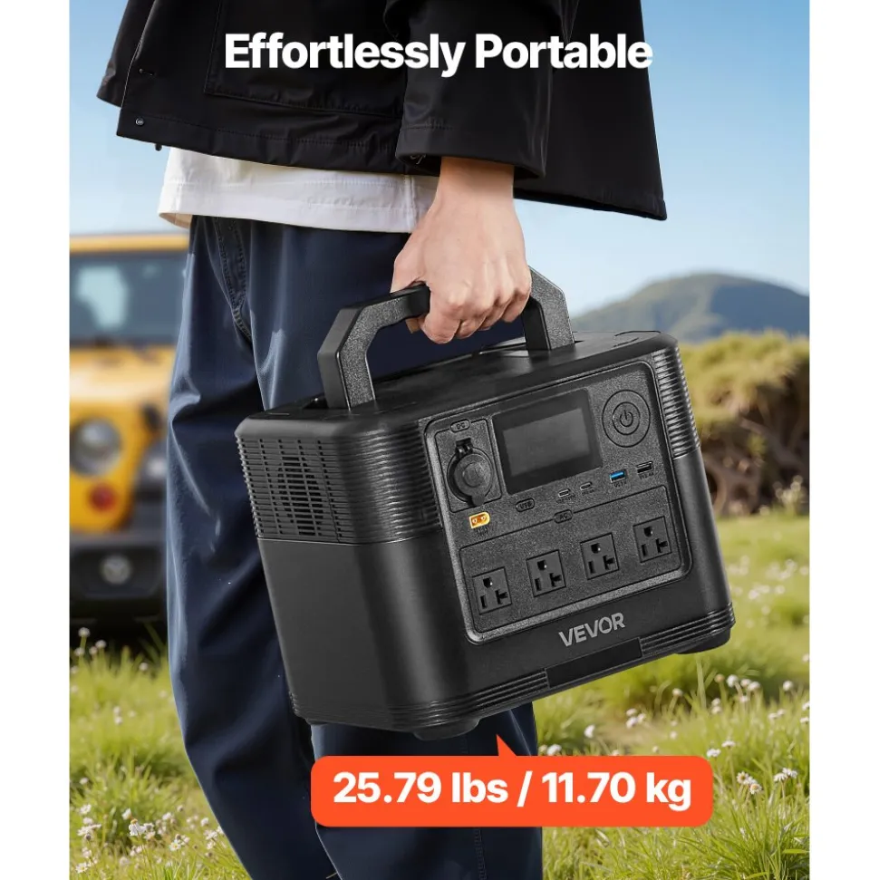 VEVOR Portable Power Station, 3600W 3840Wh Power Station Solar Generator with 10 Output Ports & Adjustable Input Power, Expandable LiFePO4 Battery Backup for Home Camping RV (Solar Panel NOT Included)