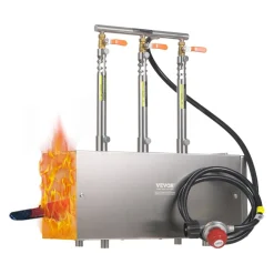 VEVOR Portable Propane Forge, 3 Burners, 2600℉ Tool and Knife Making Blacksmithing Farrier Forge, Large Capacity Square Shape, Stainless Steel Gas Forging Tools and Equipment, Use for Metal Forging