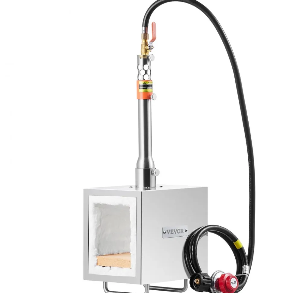 VEVOR Portable Propane Forge, 1 Burner, 2600℉ Tool and Knife Making Blacksmithing Farrier Forge, Large Capacity Square Shape, Stainless Steel Gas Forging Tools and Equipment, Use for Metal Forging
