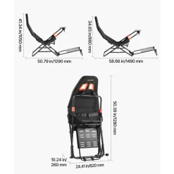VEVOR Portable Racing Wheel Stand, Foldable & Adjustable Steering Sim Wheel Stand, 18.5 in Seat Inner Width, Compatible with Logitech G923/G920/G29, Thrustmaster T248P, Fanatec, Hori, Mad Catz, Black