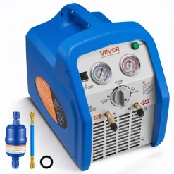 VEVOR Portable Refrigerant Recovery Machine, 1 HP 120V 60Hz Dual Cylinder AC Recovery Machine for Liquid Vapor Refrigerant, 1750 RPM Recycling Unit HVAC for Automotive & Household Air Conditioning