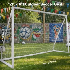 VEVOR Portable Soccer Goal, 12x6 ft Soccer Net, Adults Kids Backyard Soccer Net, Large Practice Soccer Net, Youth Training Soccer Goal Set, All-Weather Outdoor Soccer Goals with Carry Bag, 1 Pack