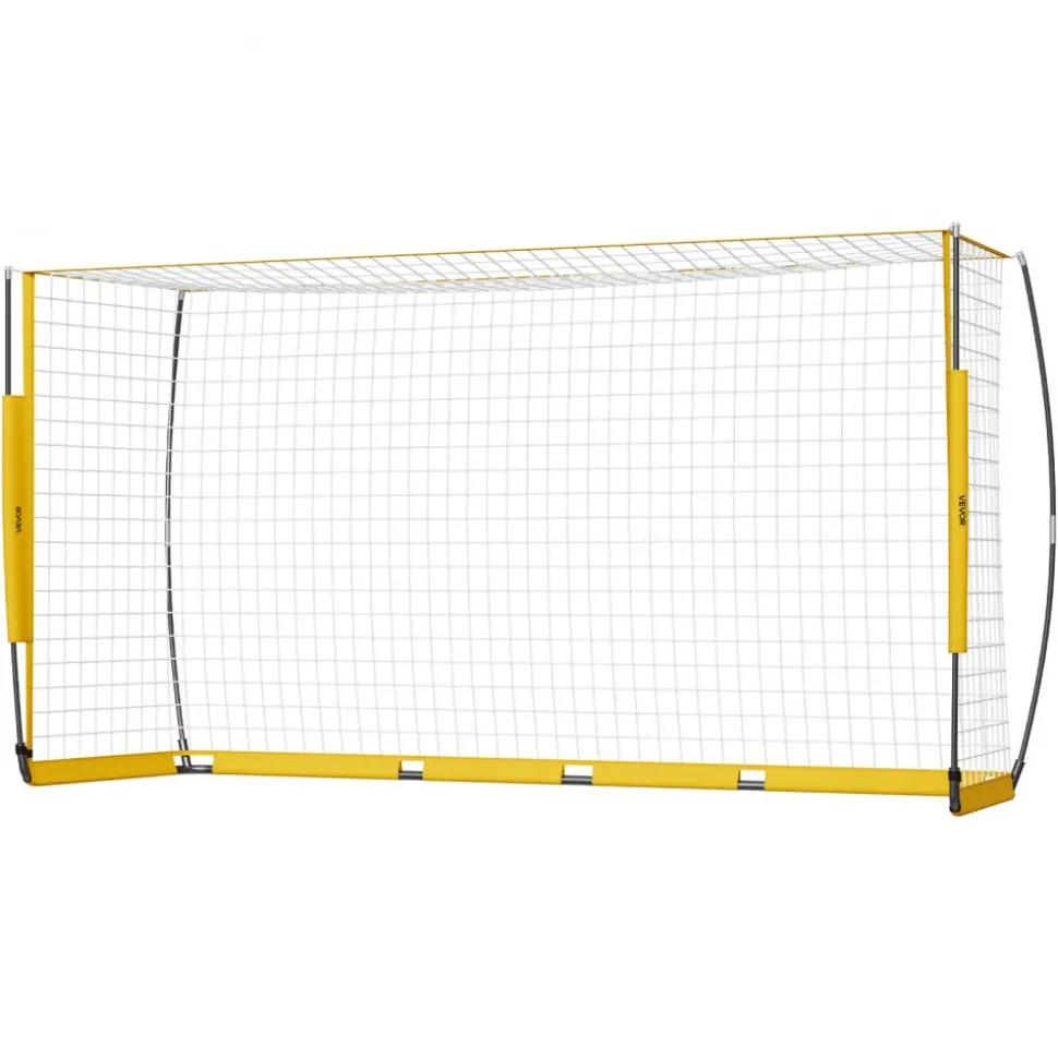 VEVOR Portable Soccer Goal, 12x6 ft Adults Kids Backyard Soccer Net, Large Practice Soccer Net, Steel Fiberglass Structure Training Goal Set, All-Weather Outdoor Soccer Goals with Carry Bag, Yellow