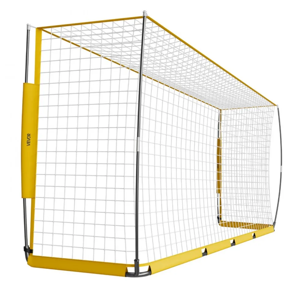 VEVOR Portable Soccer Goal, 12x6 ft Adults Kids Backyard Soccer Net, Large Practice Soccer Net, Steel Fiberglass Structure Training Goal Set, All-Weather Outdoor Soccer Goals with Carry Bag, Yellow