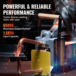 VEVOR Portable Spot Welder, 1/8-inch Spot Welder Machine with 1.5KVA Input Capacity, Handheld Welding Tip Gun, Metal Sheet Spot Welding Machine for Steel Plates