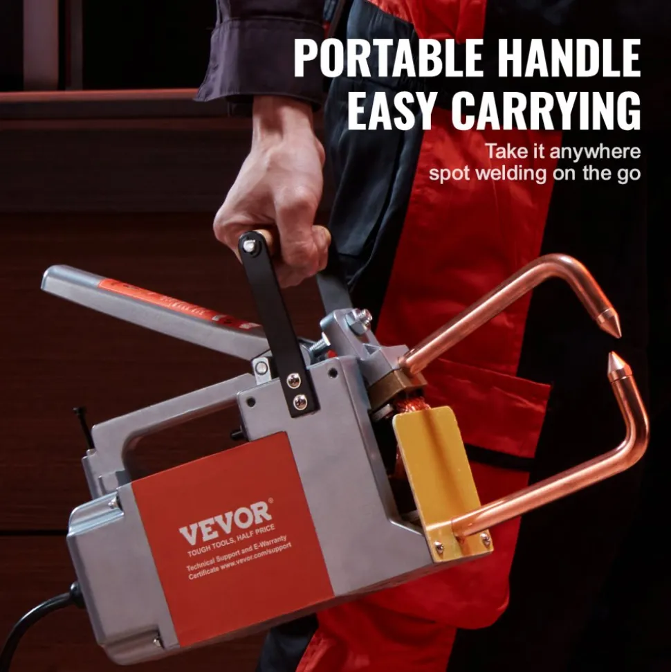 VEVOR Portable Spot Welder, 1/8-inch Spot Welder Machine with 1.5KVA Input Capacity, Handheld Welding Tip Gun, Metal Sheet Spot Welding Machine for Steel Plates