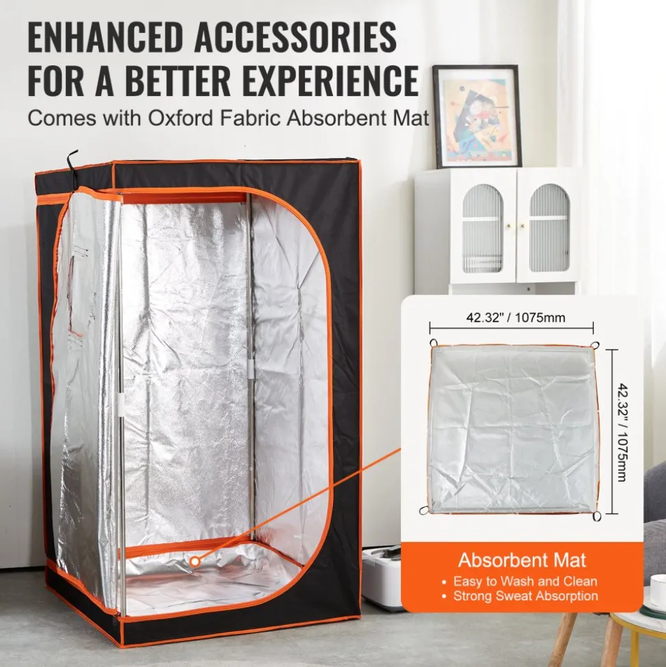 VEVOR Portable Steam Sauna Tent Full Size, 1000W Personal Sauna Blanket Kit for Home Spa, Detoxify & Soothing Heated Body Therapy, Time & Temperature Remote Control With Floor Mat