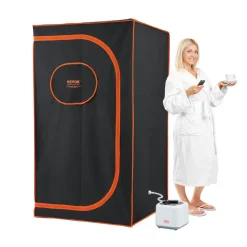 VEVOR Portable Steam Sauna Tent Full Size, 1000W Personal Sauna Blanket Kit for Home Spa, Detoxify & Soothing Heated Body Therapy, Time & Temperature Remote Control With Floor Mat