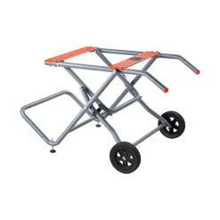 VEVOR Portable Table Saw Stand, 350 lbs Load Capacity, Rolling Foldable Table Saw Table with 8 Inches Rubber Wheels, Heavy Duty Construction, Easy Storage, Universal for Most Brands of Table Saws