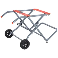 VEVOR Portable Table Saw Stand, 350 lbs Load Capacity, Rolling Foldable Table Saw Table with 8 Inches Rubber Wheels, Heavy Duty Construction, Easy Storage, Universal for Most Brands of Table Saws
