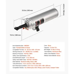 VEVOR Portable Tire Bead Seater, 3.2 Gal / 12 L Air Bead Blaster, Handheld Tire Inflator Tool, 87-116 PSI Operating Pressure, Trigger Seating Inflator for Car, Compact SUV, Light Truck, E-Bike, RV, ATV