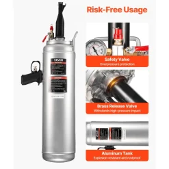 VEVOR Portable Tire Bead Seater, 3.2 Gal / 12 L Air Bead Blaster, Handheld Tire Inflator Tool, 87-116 PSI Operating Pressure, Trigger Seating Inflator for Car, Compact SUV, Light Truck, E-Bike, RV, ATV