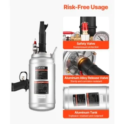 VEVOR Portable Tire Bead Seater, 1.6 Gal / 6 L Air Bead Blaster, Handheld Tire Inflator Tool, 87-116 PSI Operating Pressure, Trigger Seating Inflator for Car, Compact SUV, Light Truck, E-Bike, RV, ATV