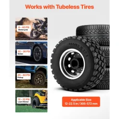 VEVOR Portable Tire Bead Seater, 2.6 Gal/10 L Air Bead Blaster, Handheld Tire Inflator Tool, 87-116 PSI Operating Pressure, Trigger Seating Inflator for Car, Compact SUV, Light Truck, E-Bike, RV, ATV