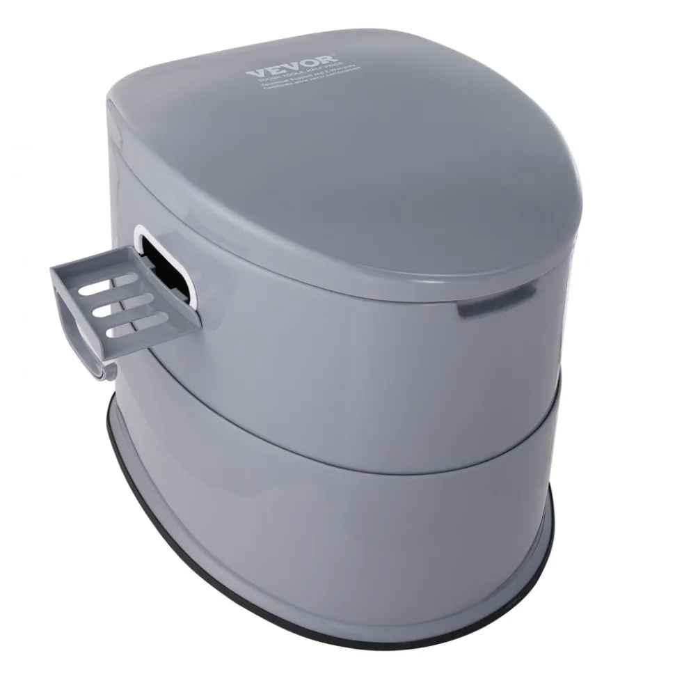 VEVOR Portable Toilet for Camping, 350 lbs Weight Capacity, Stainless Steel Foldable Camp Travel Toilet with Soft Seat for Adults, Suitable for Truckers, RV Travel, Camping, Road Trips, Outdoor Use