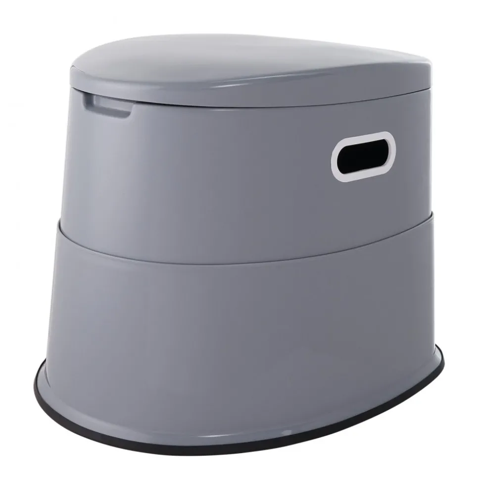 VEVOR Portable Toilet for Camping, 350 lbs Weight Capacity, Stainless Steel Foldable Camp Travel Toilet with Soft Seat for Adults, Suitable for Truckers, RV Travel, Camping, Road Trips, Outdoor Use