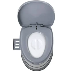 VEVOR Portable Toilet for Camping, 350 lbs Weight Capacity, Stainless Steel Foldable Camp Travel Toilet with Soft Seat for Adults, Suitable for Truckers, RV Travel, Camping, Road Trips, Outdoor Use